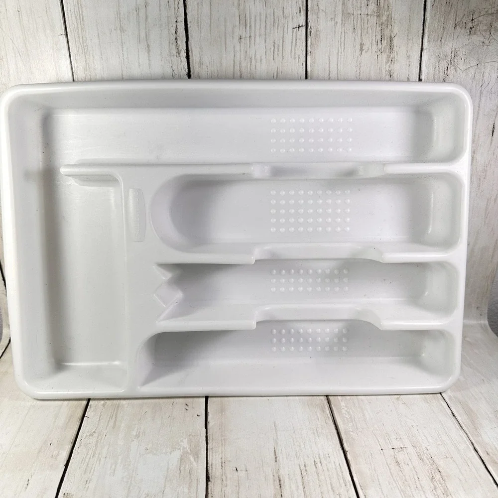 VTG Rubbermaid 2919-RD WHT Plastic‎ Cutlery Tray, 13-1/2